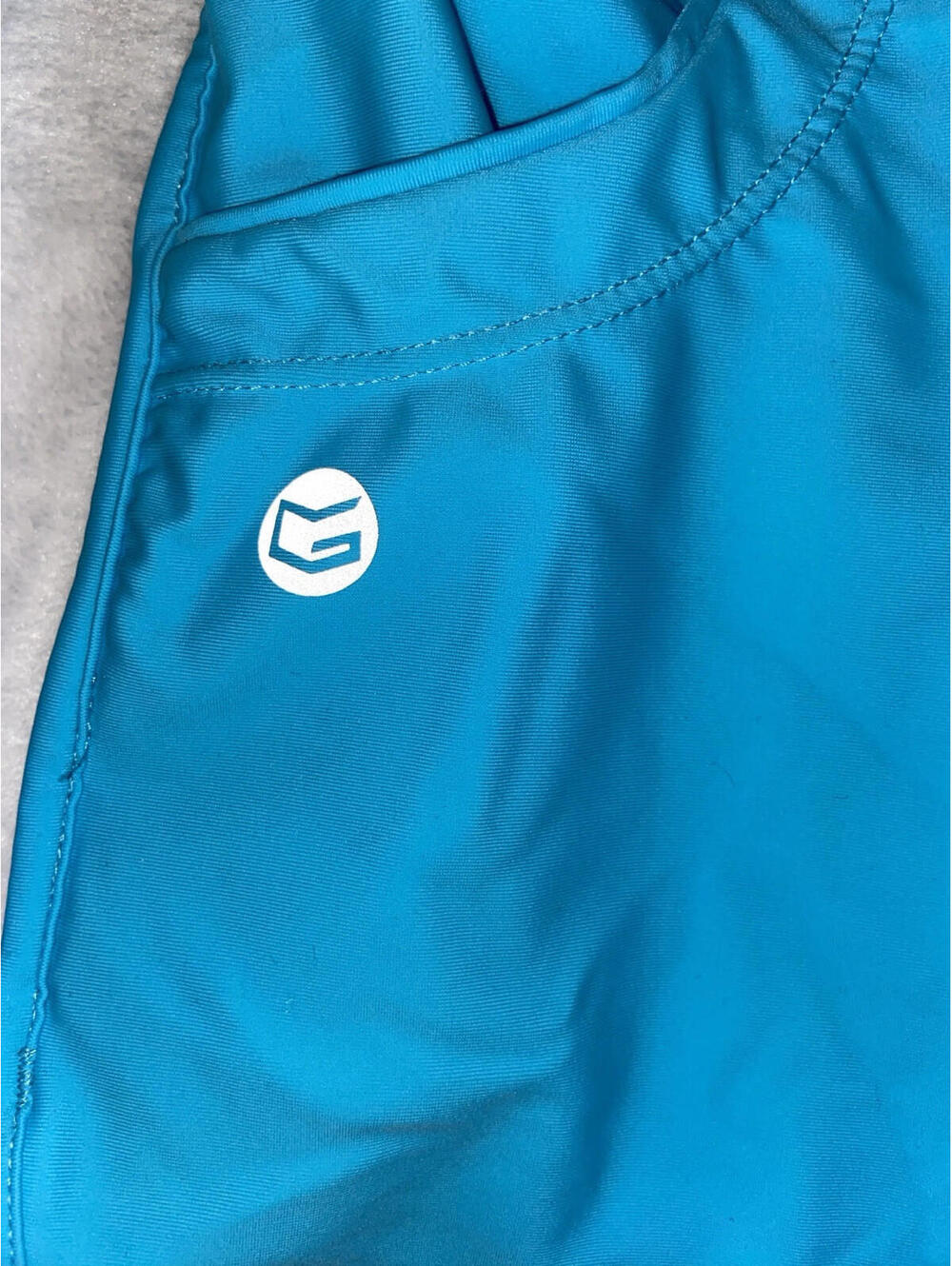 Gradual Women's XL Aqua Blue Lined Athletic Stretch Shorts High Waist 3” Inseam - Picture 2 of 12